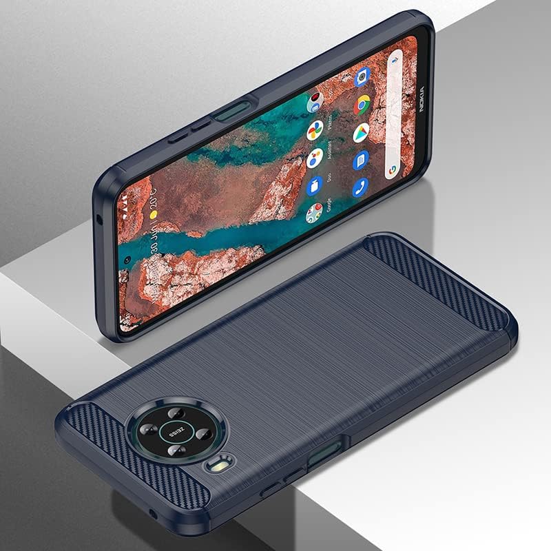 Futrola za telefon od brušene teksture od ugljičnih vlakana, mekana fleksibilna Futrola za telefon od brušene plave boje,