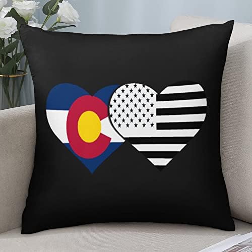 Državna zastava u Coloradu i američka zastava za bacanje jastuka jastuka s patentnim zatvaračima Jastuka zaštitnik za krevet