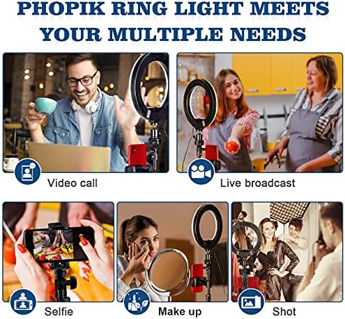 Prstenasto svjetlo u obliku prstena s TRONOŠCEM: stalak za selfie prsten s držačem za telefon, svjetlo u obliku prstena s