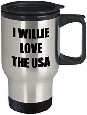 Ja volim američku putničku šalicu smiješnu ideju darova novitet gag kava čaj 14oz nehrđajući čelik