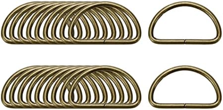 Trnamay 20pcs 1,26 inčni metalni d prstenovi Antiknite za remenske torbe DIY Leathercraft, brončana 32 mm