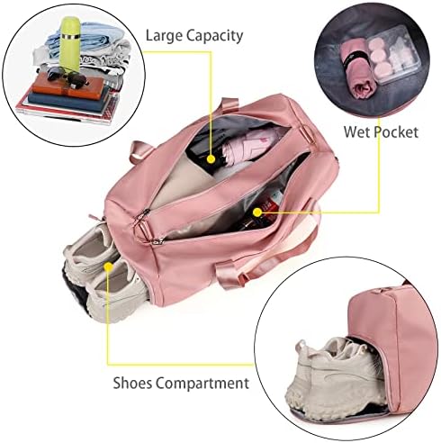 Teretana duffle torba za žene muškarci sportski putnički torba s toaletom torbom, mala teretana s mokrim džepom i odjeljkom