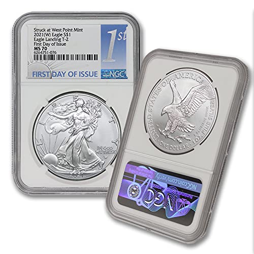 2021 1 oz Silver American Eagle MS-70 od Coinfolio $ 1 MS70 NGC