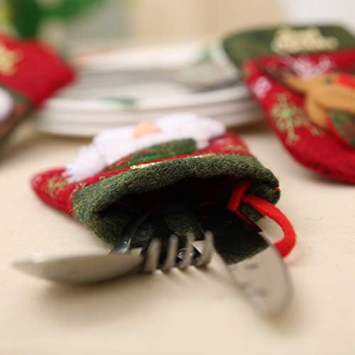 Božićne torbe za pribor za jelo Božićni Držači srebrnog posuđa mini čarape poklon vrećice blagdanski ukrasi za pribor za