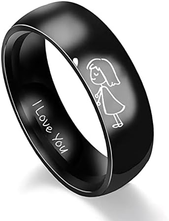 Prstenovi za tinejdžere od 14 do 16 godina, Jednostavan prsten od titanovog čelika, ženski prsten, crtani Slatki prsten za