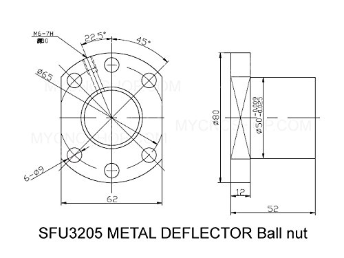 Kompleti dijelova za kemijske vijaka FBT promjera 25 mm 3205 CNC = SFU3205 - L450 mm + Metalni отклоняющая lopta matica +