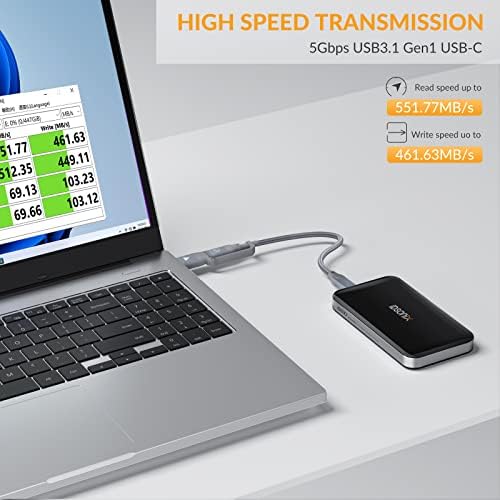 Prijenosni solid state drive iDsonix 256G, vanjski statički disk USB 3.1 Gen 1, brzina čitanja do 551 MB/s, Prijenosni SSD