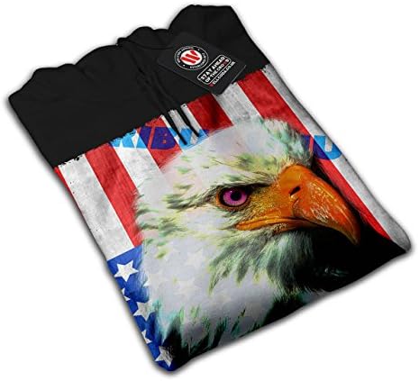 Wellcoda Eagle of Freedom Flag USA Womens Hoodie, američka majica s kapuljačom