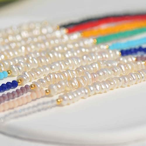 Ogrlice od slatkovodnih prirodnih bisera za žene i tinejdžerice ručno izrađene s kristalima i perlama Biserna ogrlica od