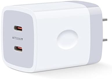 Blok USB C, strujni punjač Sicodo Dual USB C snage 40 W,2-port adapter PD 3.0 20 W USB C Kocka za iPhone 14/14 Pro/14 Pro