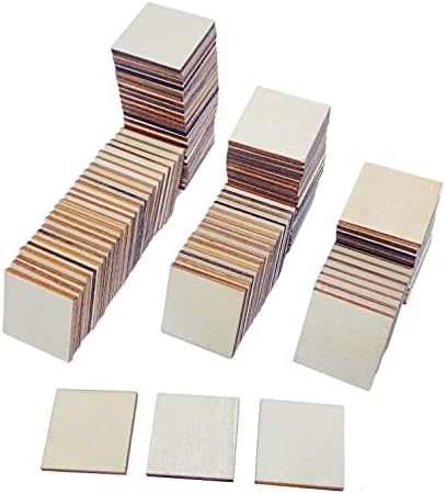 3-inčne drvene četvrtaste pločice u pakiranju od 72 komada nedovršeni drveni izrezi za obrt, spaljivanje, slikanje