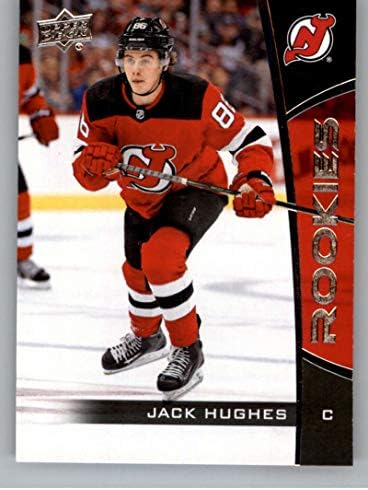 2019-20 Gornja paluba NHL Rookie 1 Jack Hughes RC Rookie New Jersey Devils NHL Trgovačka karta hokeja