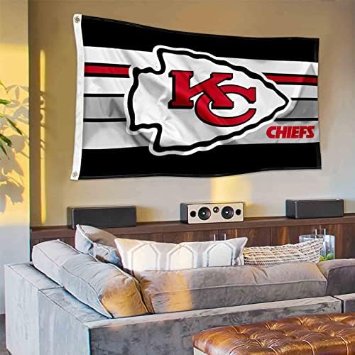 Kansas City Chiefs retro pruge Velika zastava 3x5