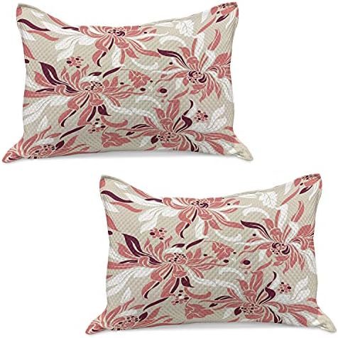 Ambasonne cvjetni pleteni jastuk od prekrivača, vrteći cvjetovi u pastelnim tonovima romantični obrisan oblik miris, standardni