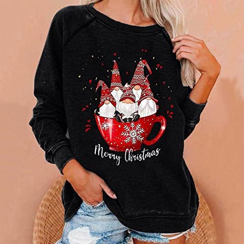 ženske prevelike majice s božićnim printom u donjem rublju mekane majice plus veličine lagane majice rastezljive majice zimske