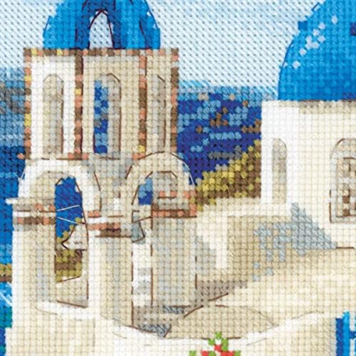 RIOLIS 1644 - Santorini - brojao križni ubodni komplet 15¾ x 11¾ Zweigart 14 CT. Bijela Aida 32 boje
