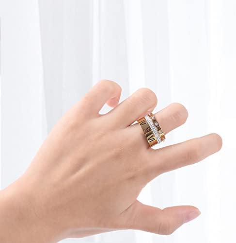 Ženski prsten od nehrđajućeg čelika od nehrđajućeg čelika s kubičnim cirkonijem za zaručnički prsten od zaručničkog prstena