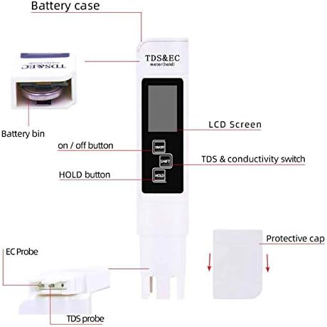 3 u 1 ispitivaču kvalitete vode EC TDS TDS PPM Mjerač temperature LCD Detekcija provodljivosti olovka Digitalni prijenosni